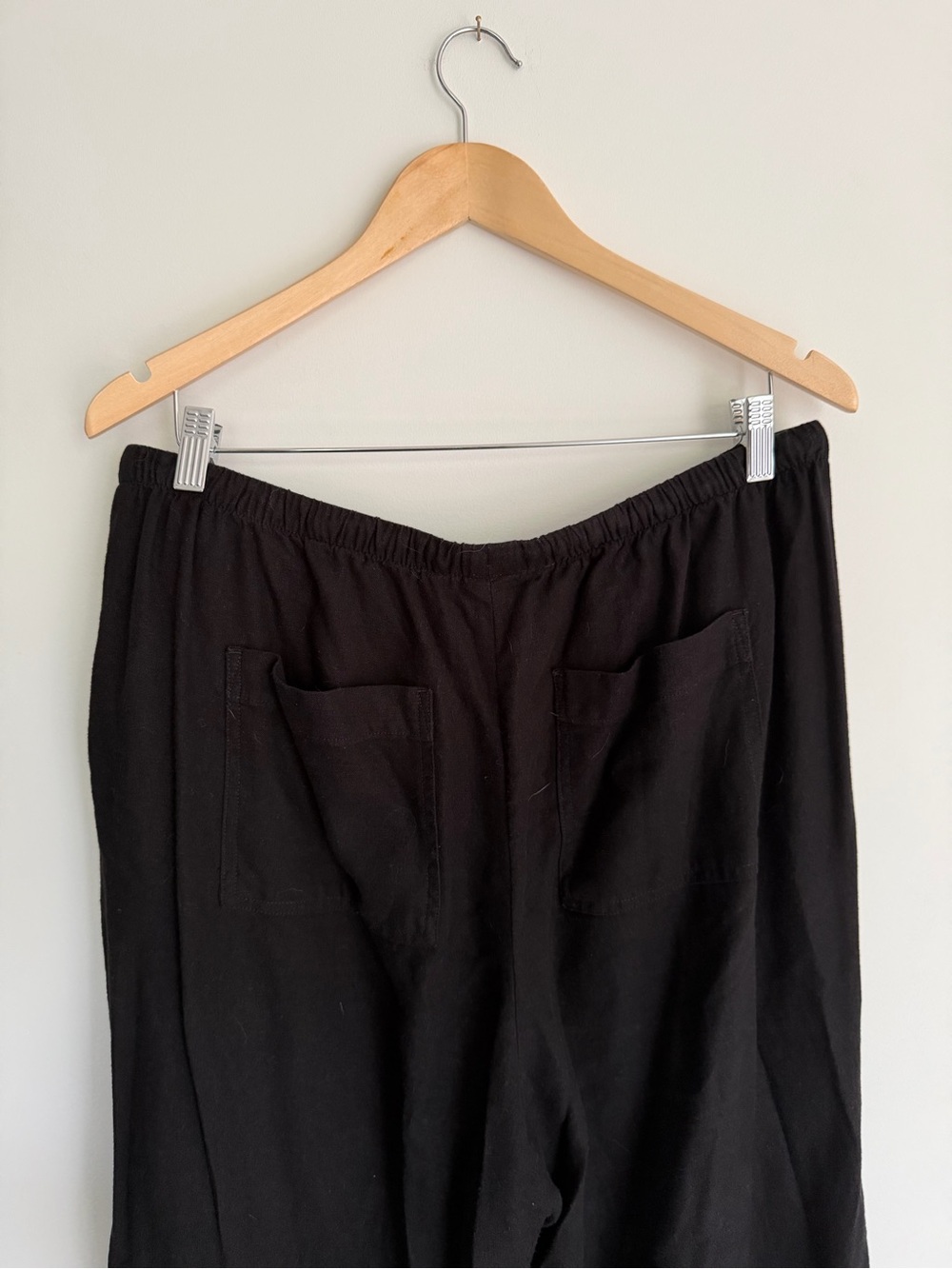 Dynamite Black Linen Blend Wide Leg Pants | Drawstring | Size Large - Picture 5 of 5